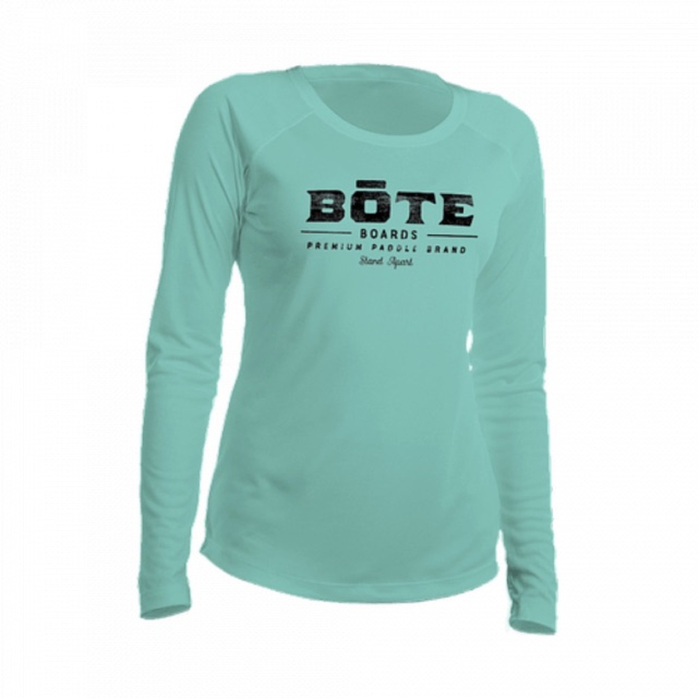 BOTE Women's Premium Vapor Shirt in Aqua/Blue Long Sleeve, size XL